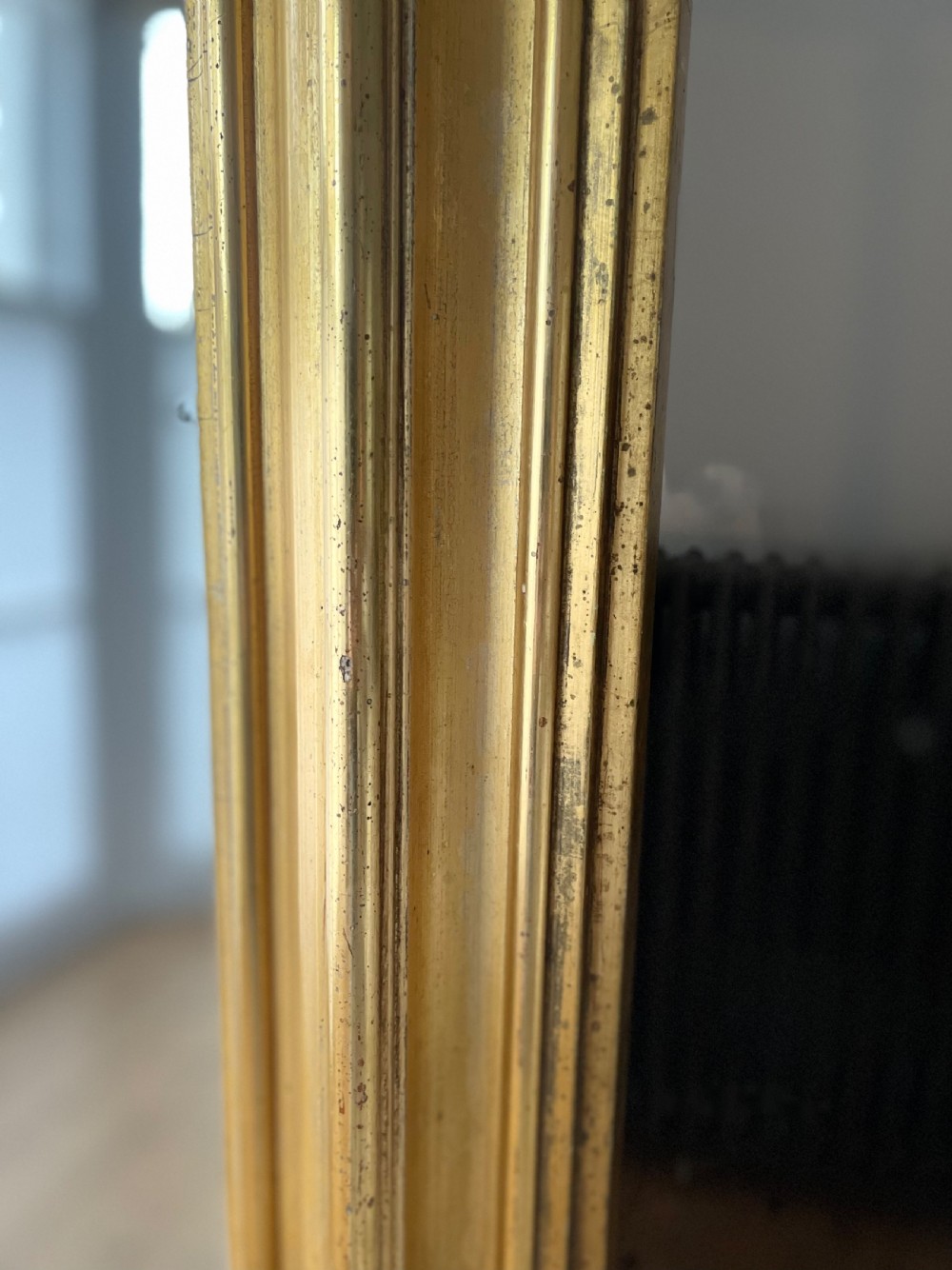 Large antique French gilt leaner mirror View III