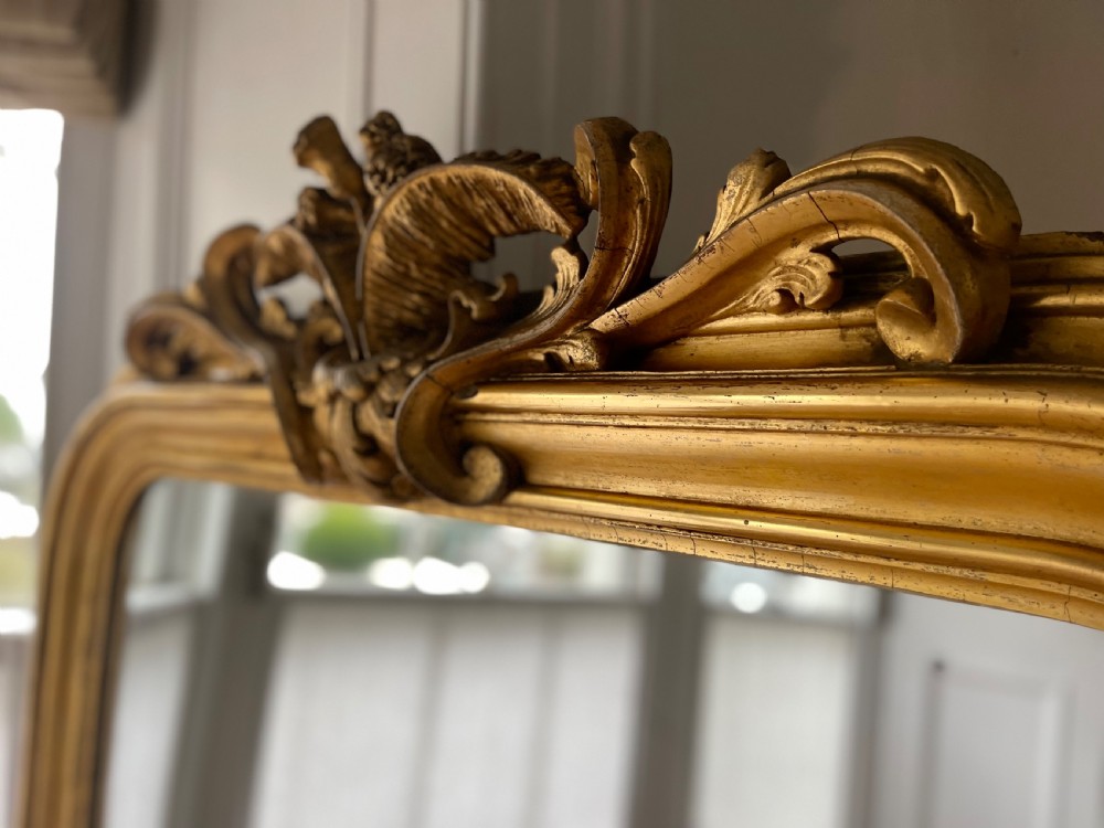 Large antique French gilt leaner mirror View VI