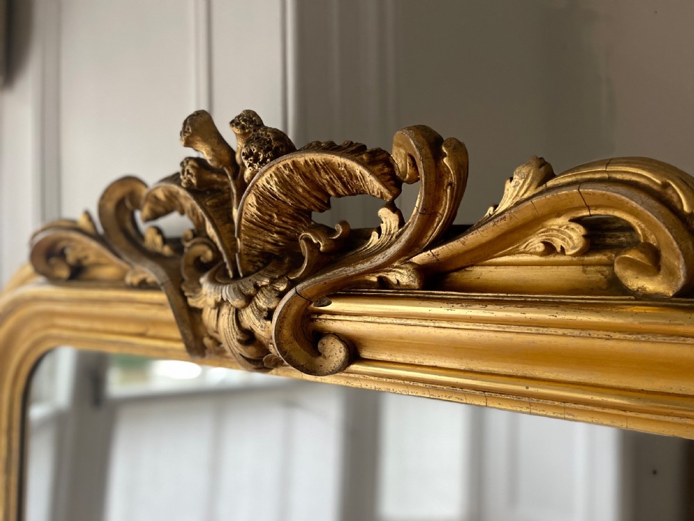 Large antique French gilt leaner mirror View VIII