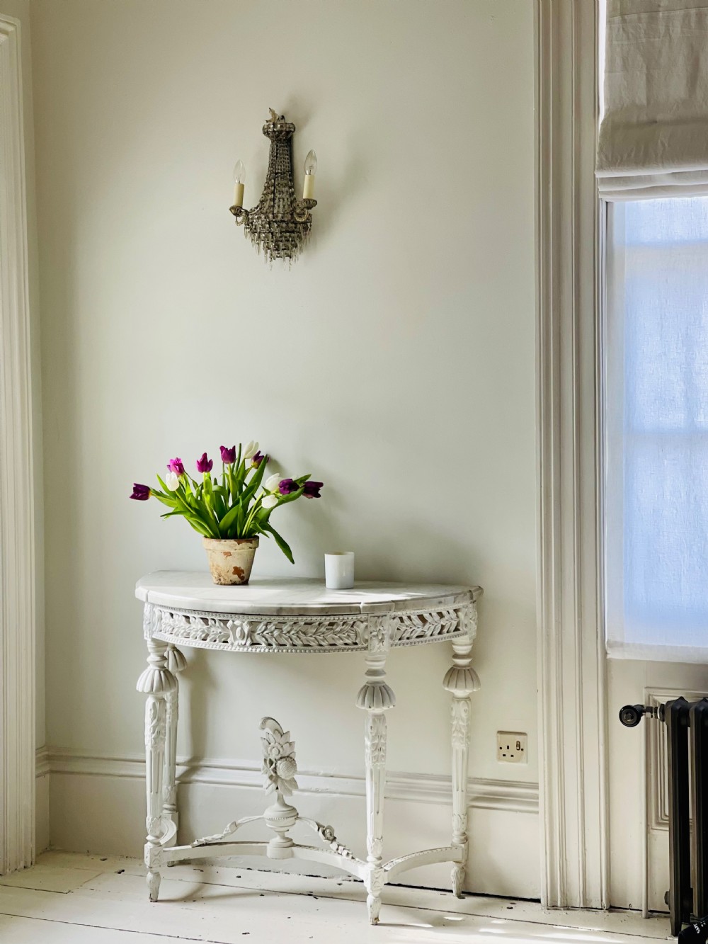 Large antique French marble Louis XVI console View VI