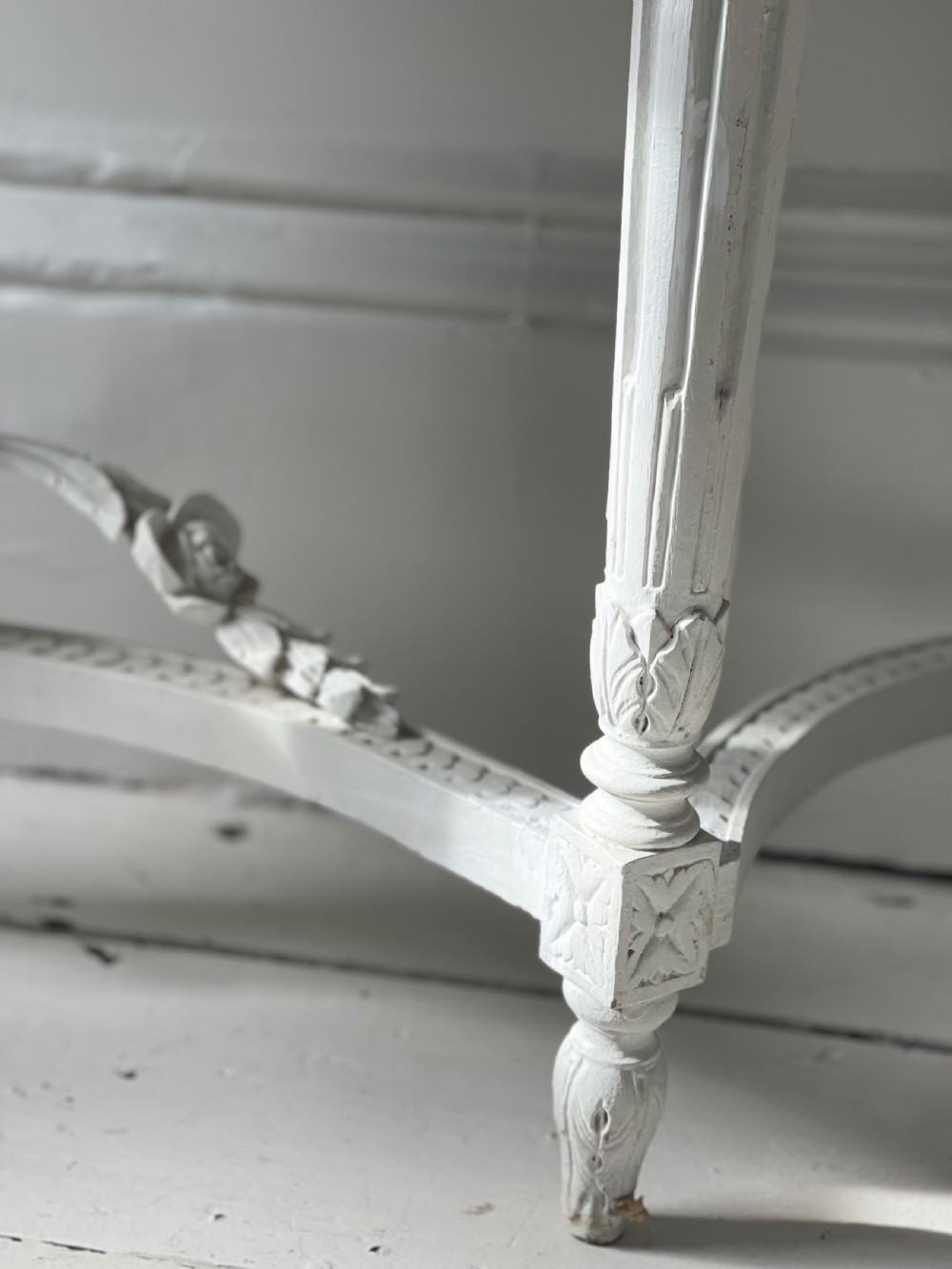 Large antique French marble Louis XVI console View X