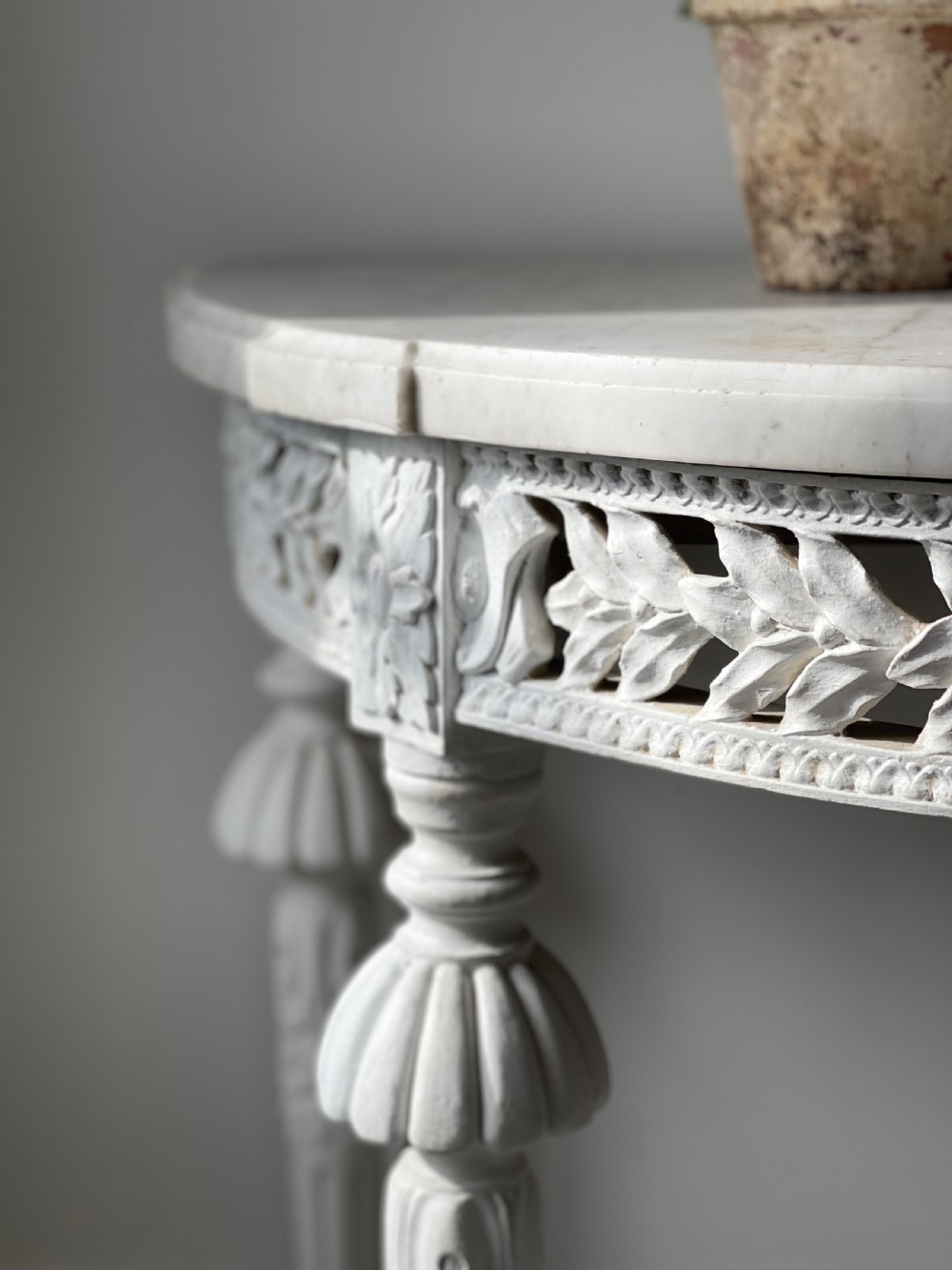 Large antique French marble Louis XVI console View XI