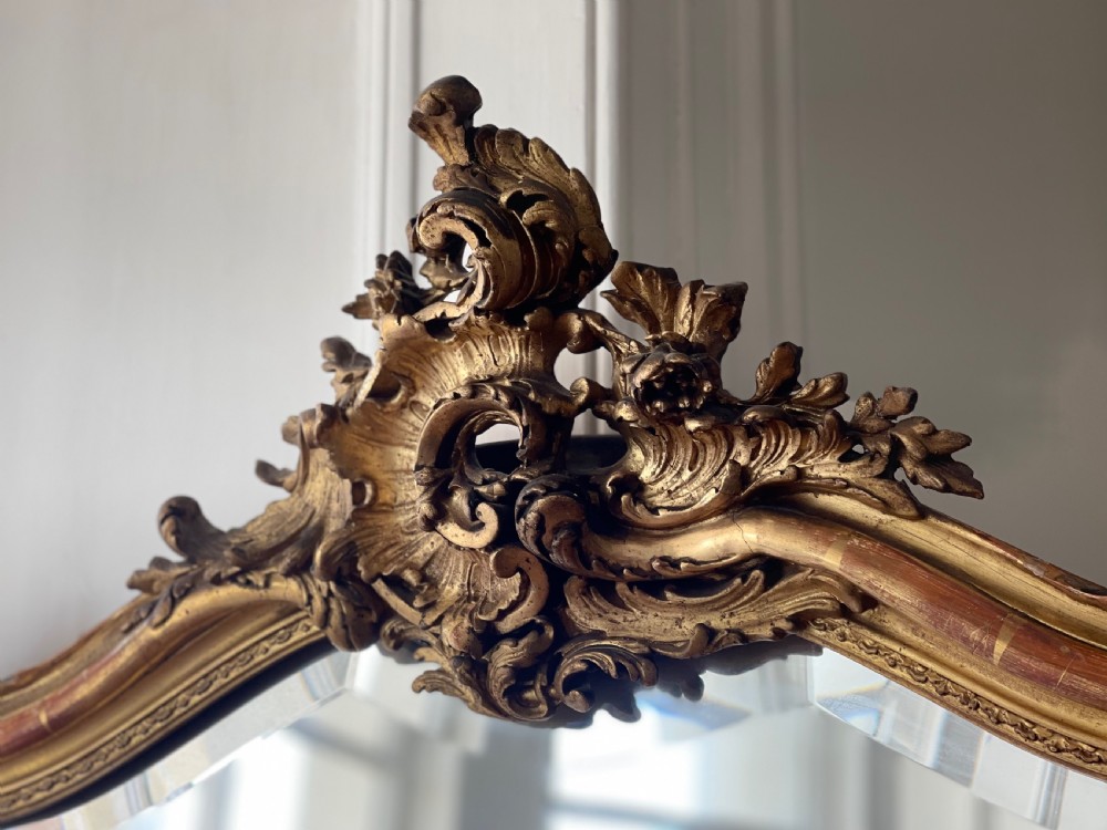 Large antique French gilt mirror c1820 View II