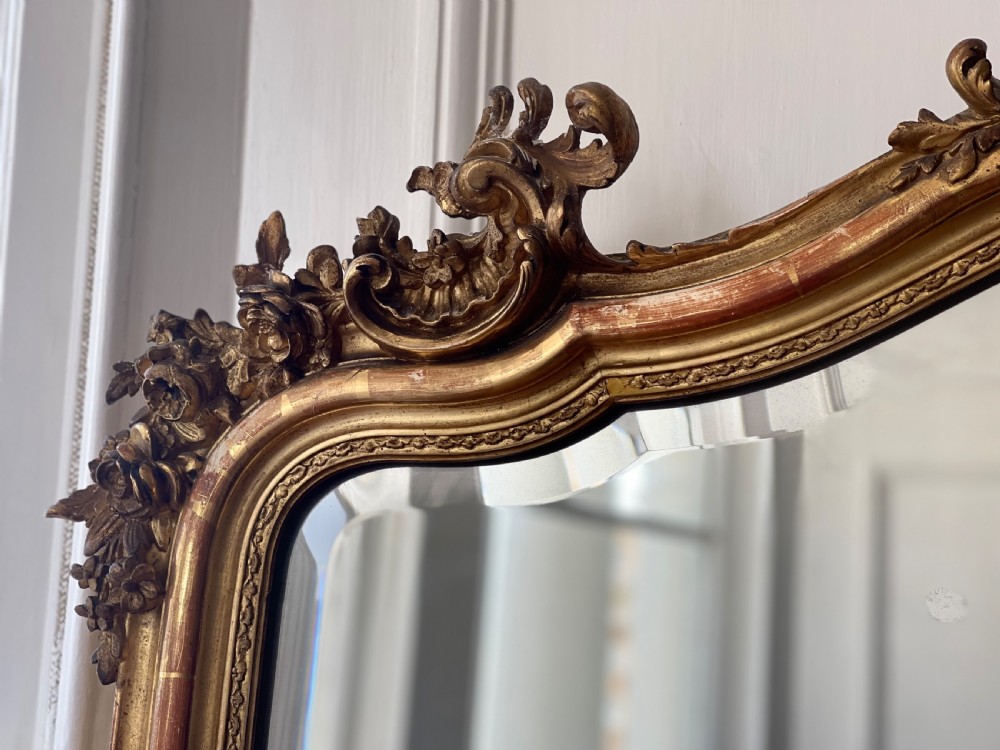 Large antique French gilt mirror c1820 View IV