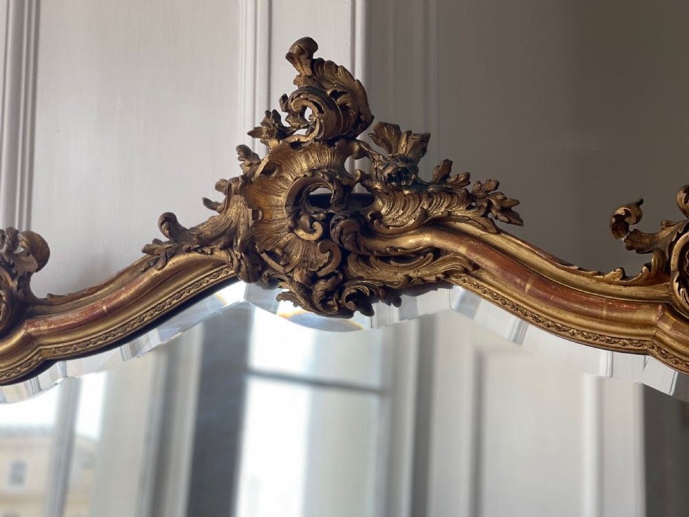 Large antique French gilt mirror c1820 View VI