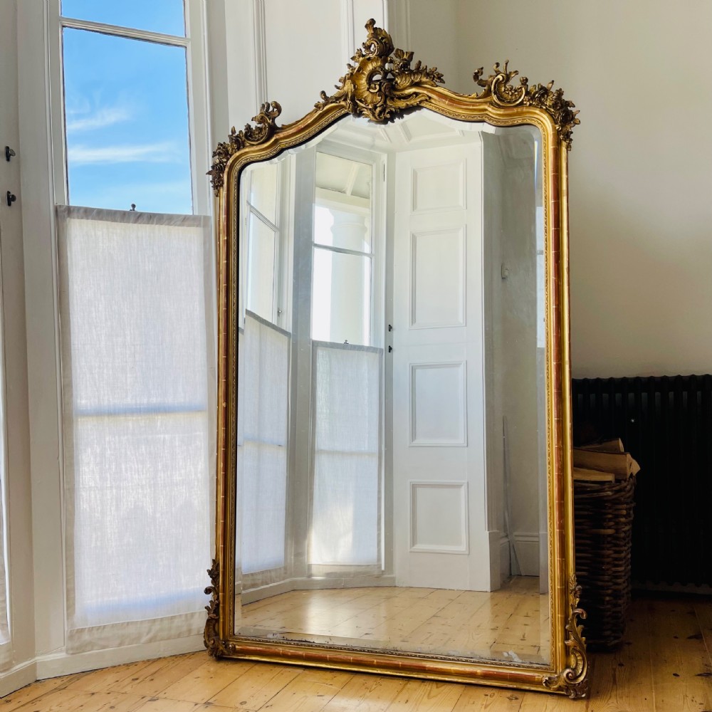 Large antique French gilt mirror c1820 View VII