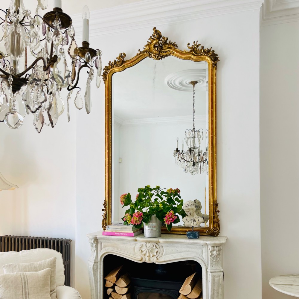 Large antique French gilt mirror c1820 View VIII