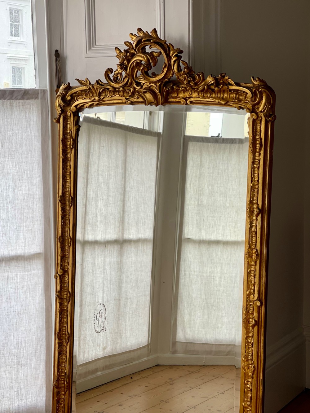 Antique French gilt mirror View V