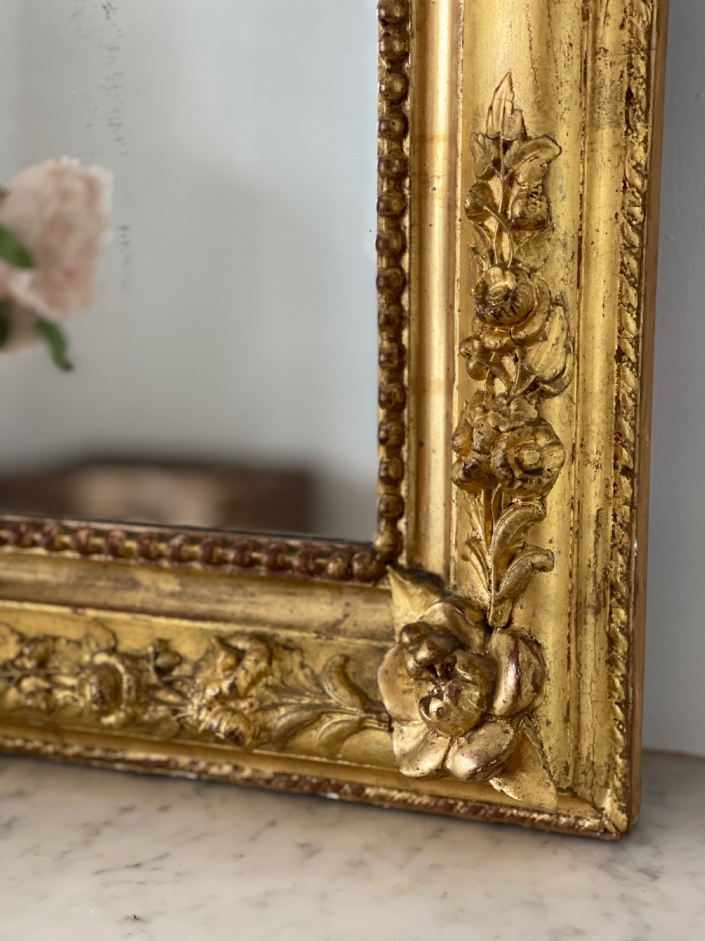 Large antique French gilt mirror  View II