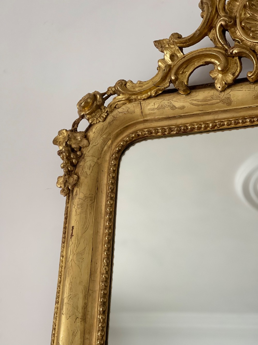 Large antique French gilt mirror  View VI