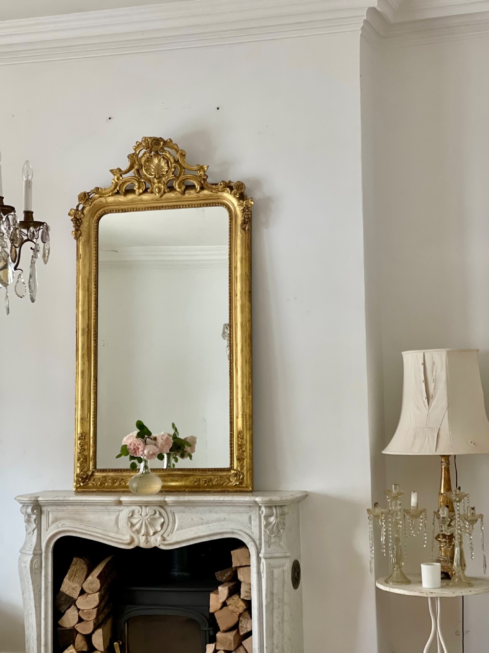 Large antique French gilt mirror  View IX