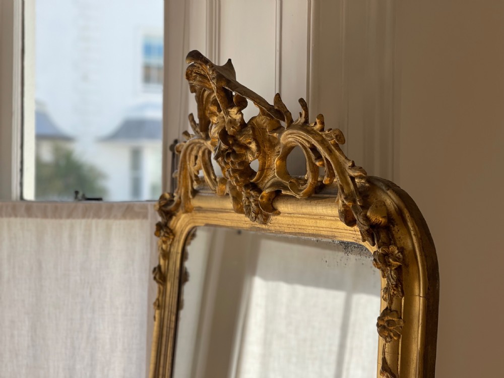 Large antique French gilt grapes mirror  View III