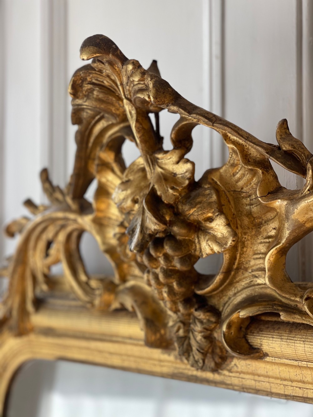 Large antique French gilt grapes mirror  View VI