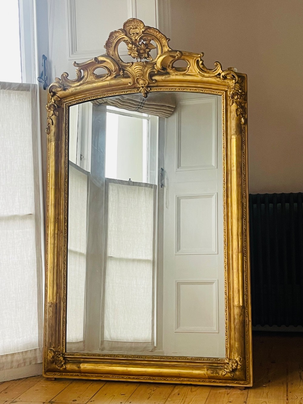 Large antique French gilt mirror 