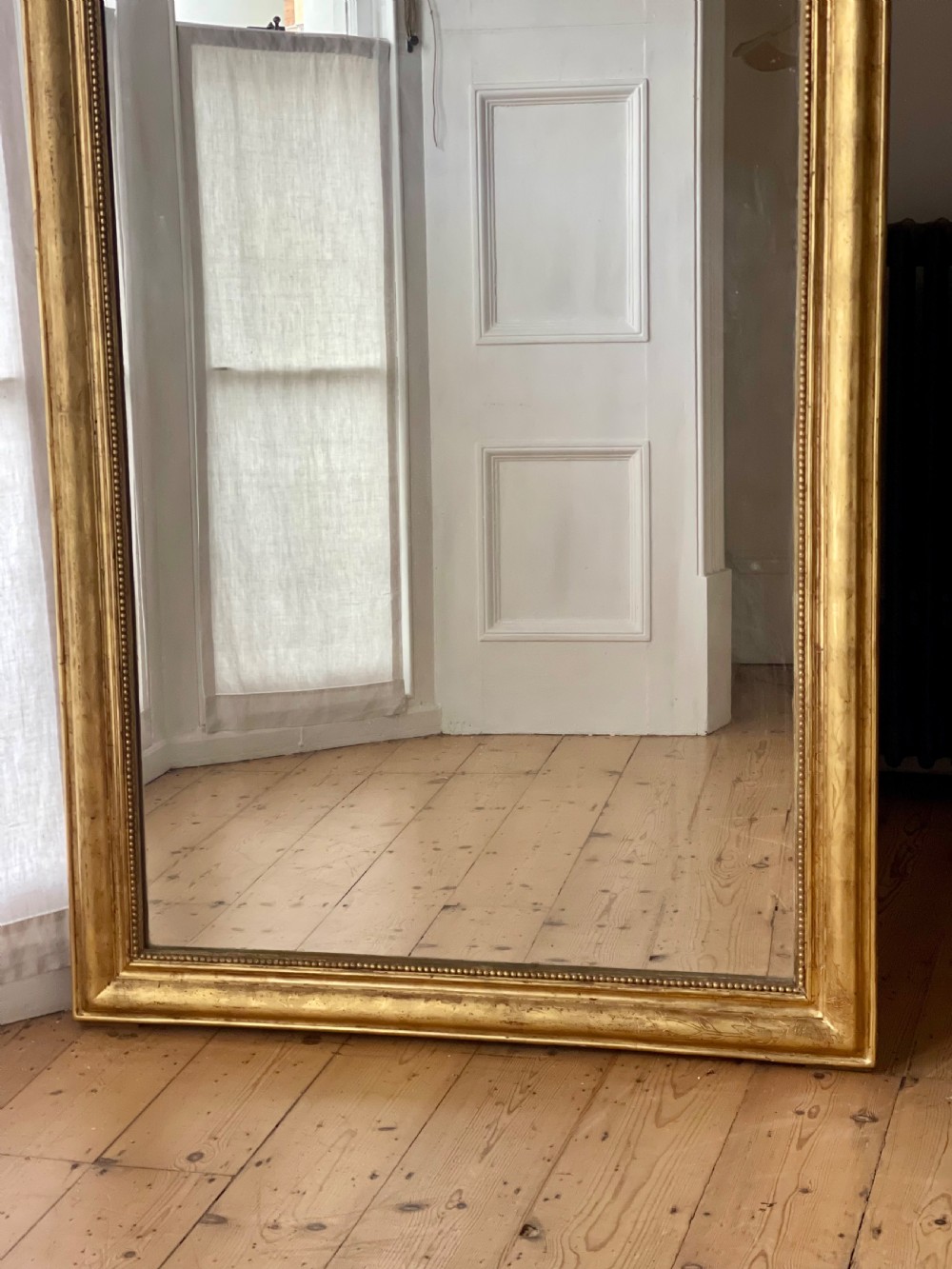 Antique French gilt crested mirror View VII