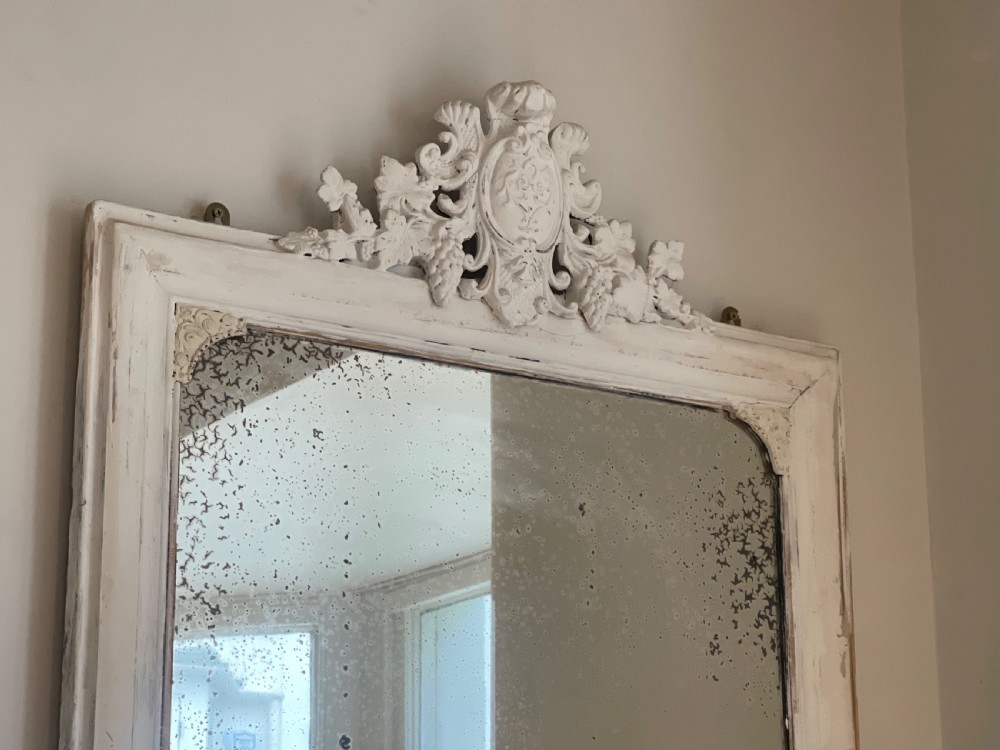 Large Antique French painted mirror  View IV