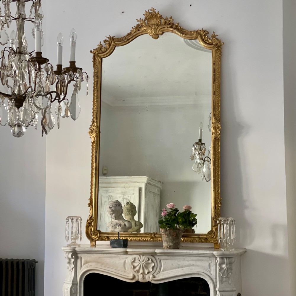 Large antique French gilt mirror c1850 View II