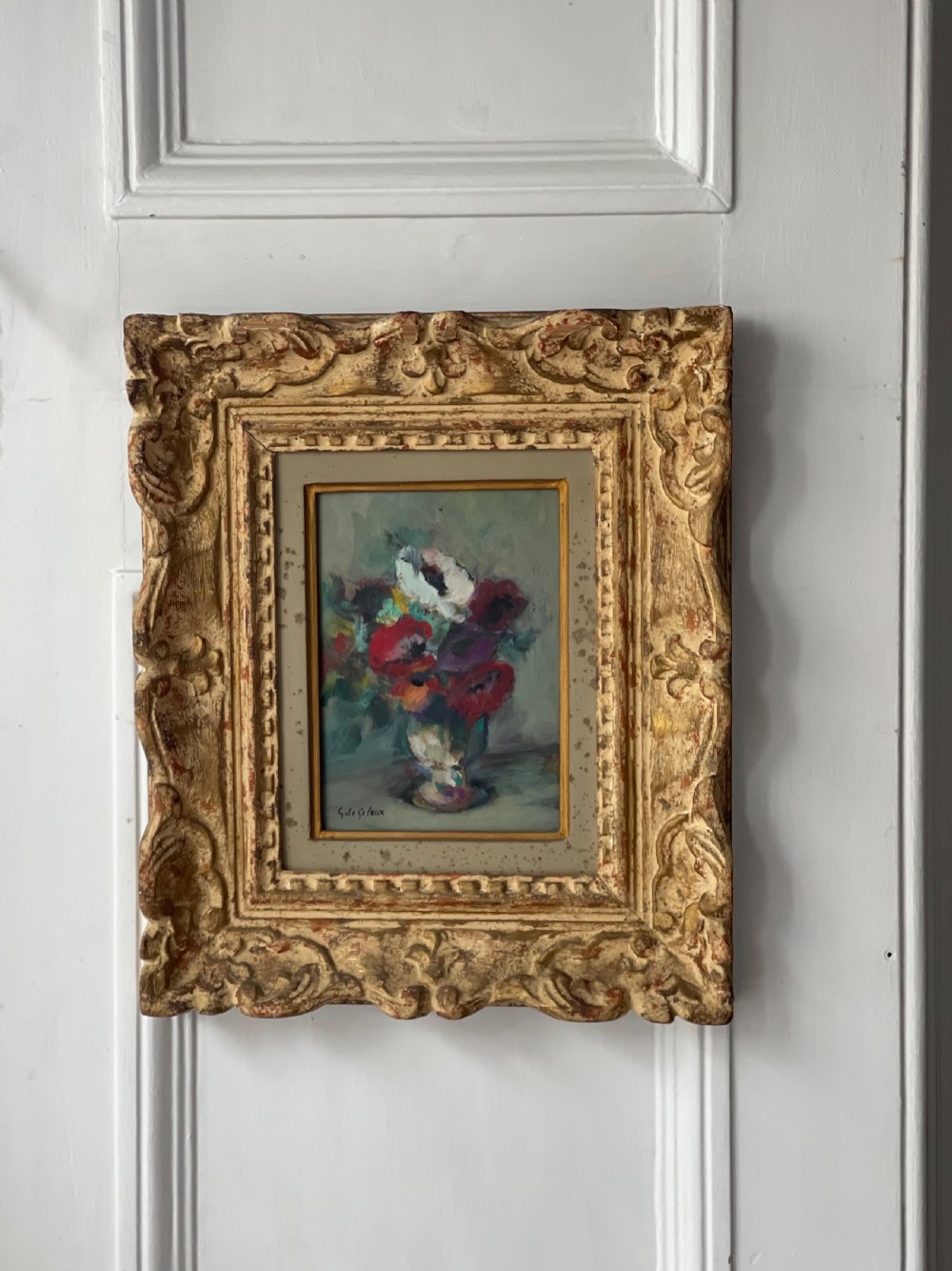 Antique French oil painting - Germaine Legeleux