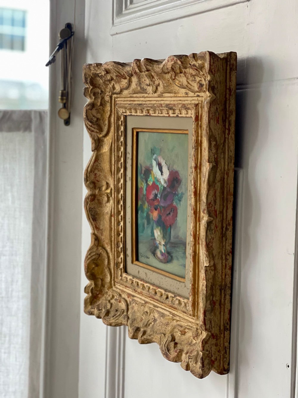 Antique French oil painting - Germaine Legeleux View II