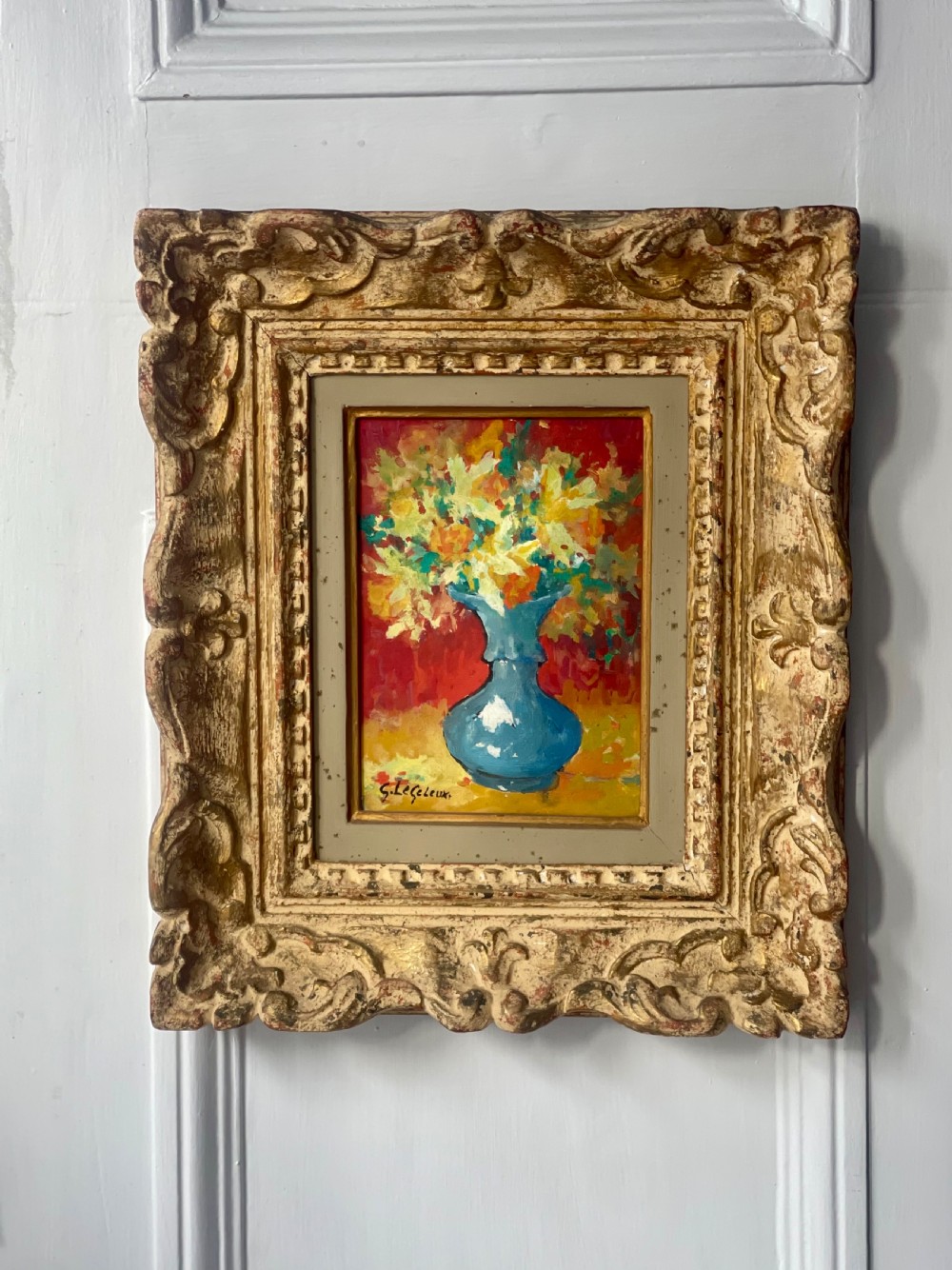 Antique French oil painting - Germaine Legeleux