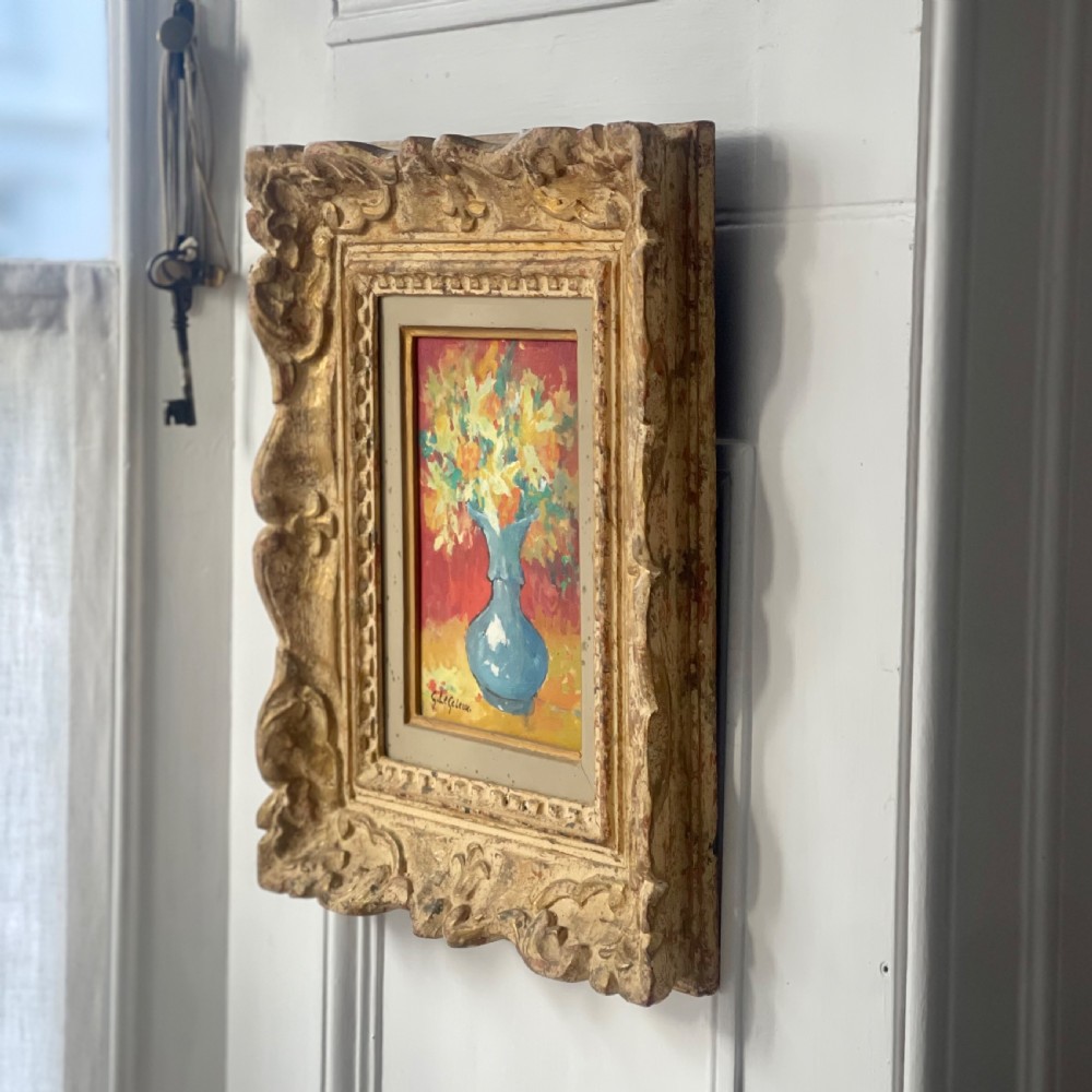 Antique French oil painting - Germaine Legeleux View II