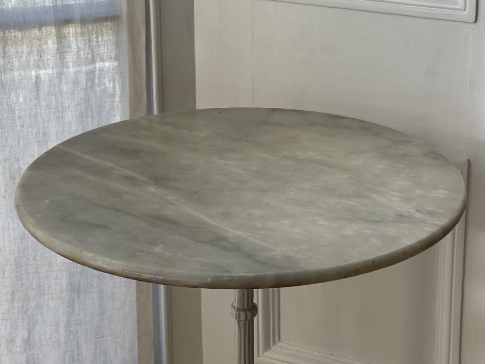 Antique French marble bistro table View V
