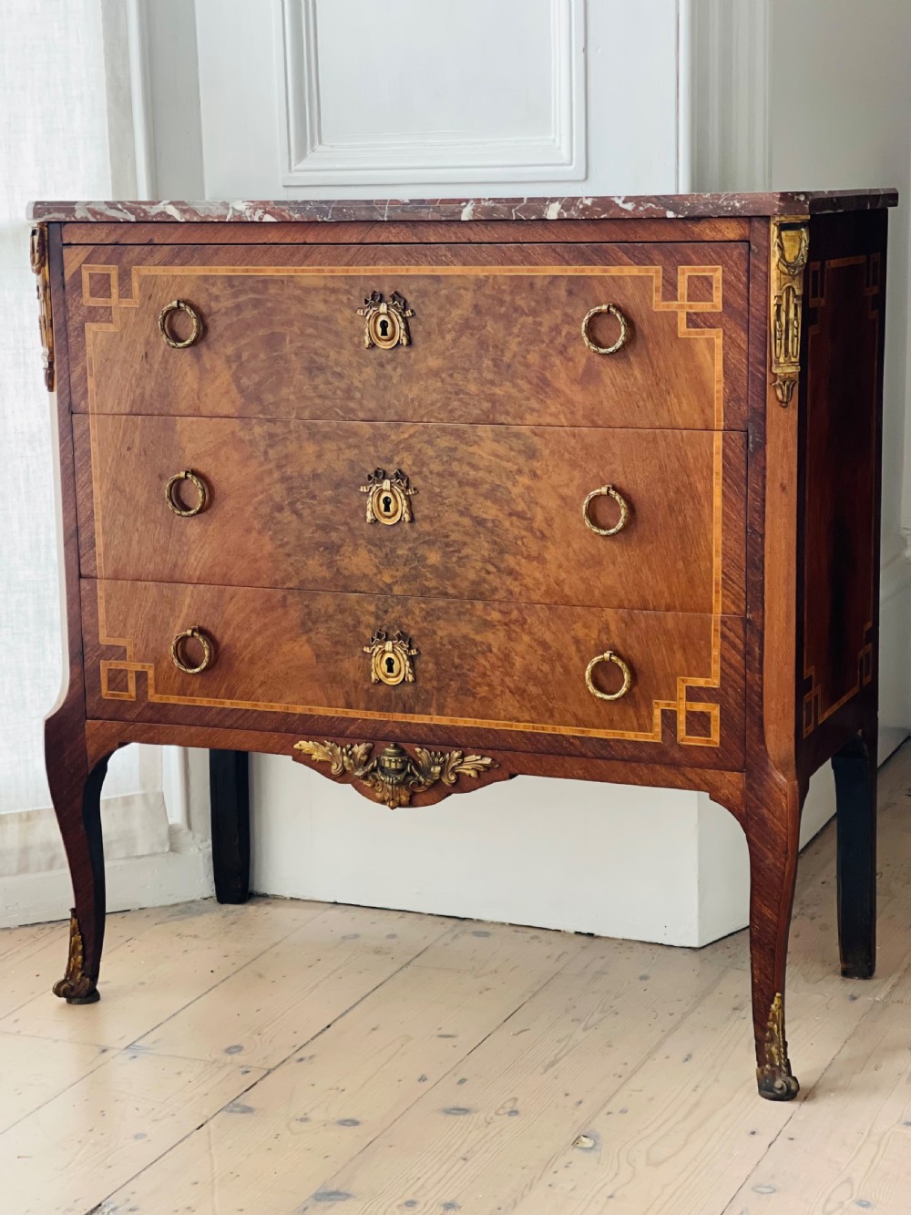 Antique French commode with marble top