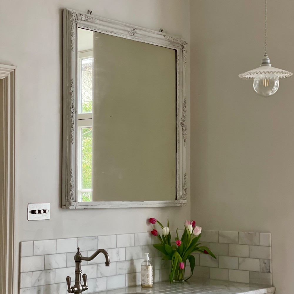 Antique French painted mirror c1880