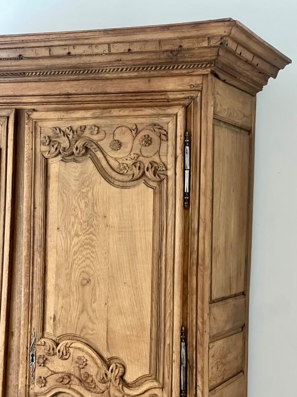 Antique French oak wedding armoire  View V