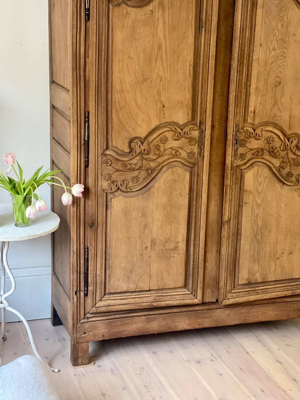 Antique French oak wedding armoire  View VI