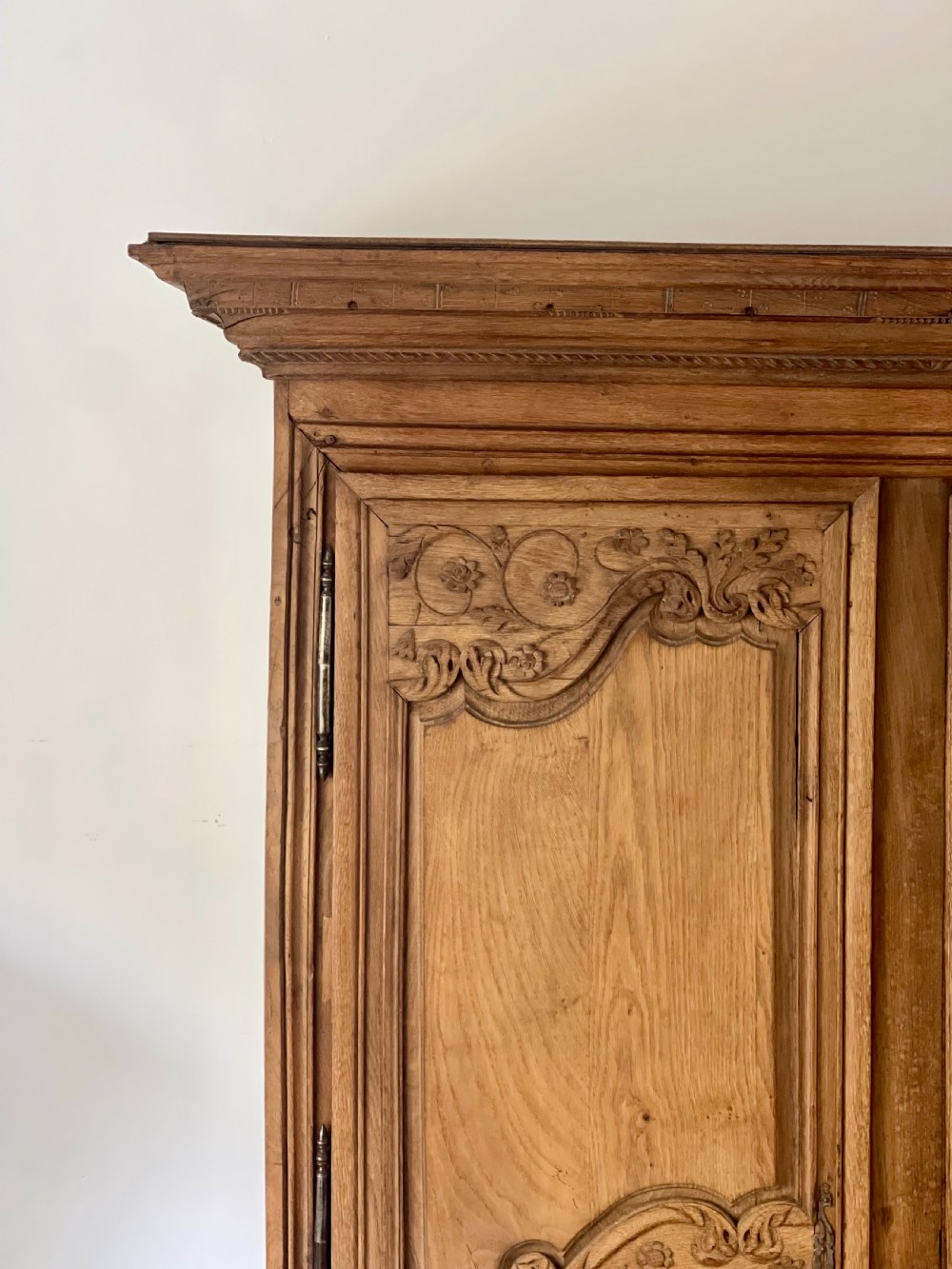 Antique French oak wedding armoire  View IX