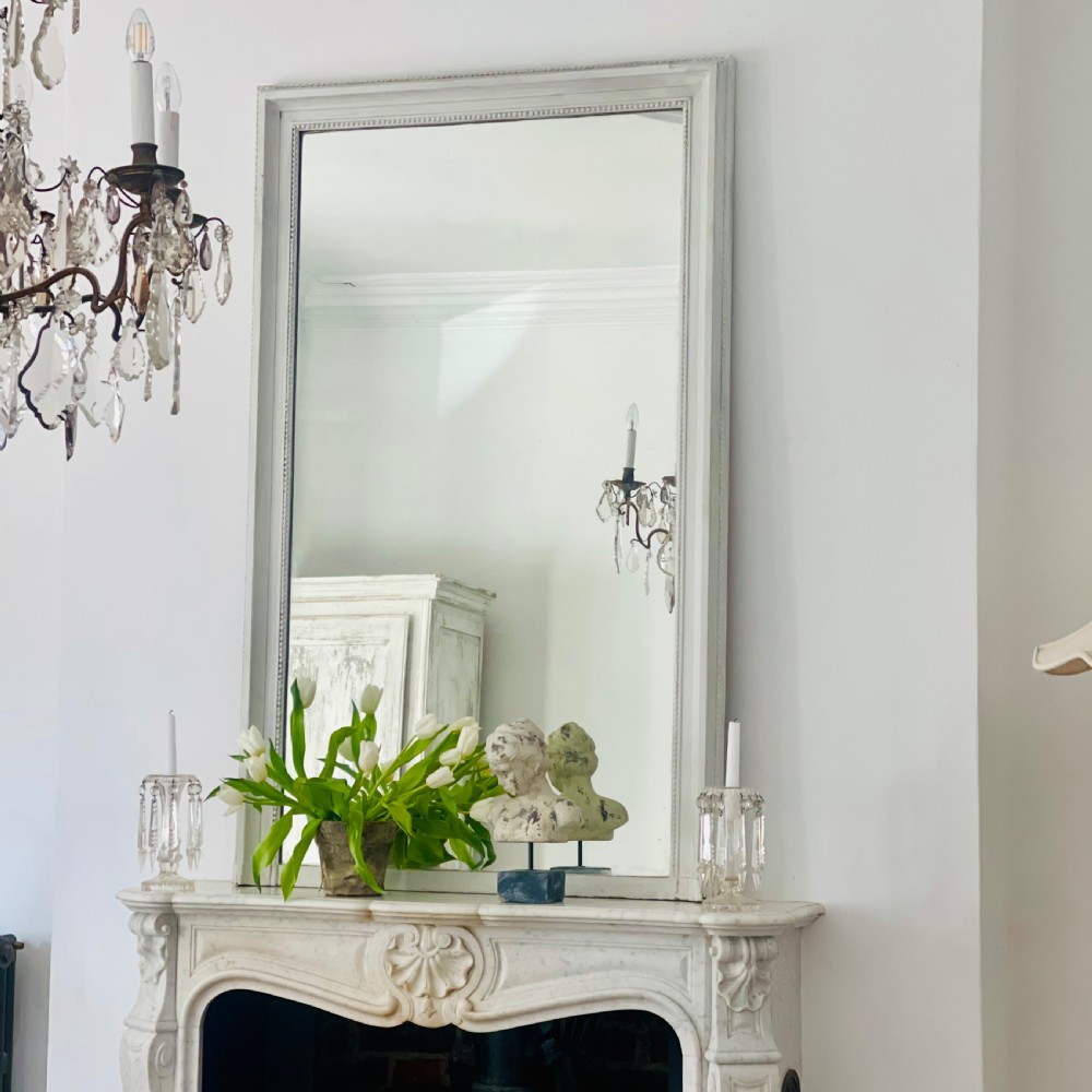 Large French antique painted mirror