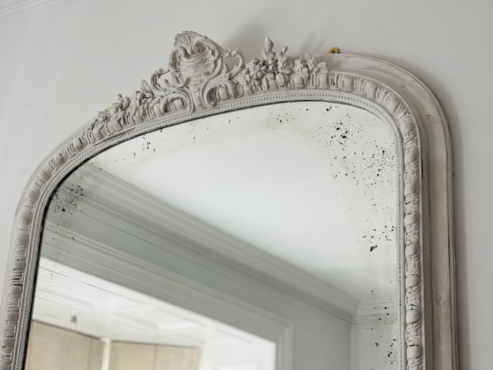 Large antique French painted mirror View II