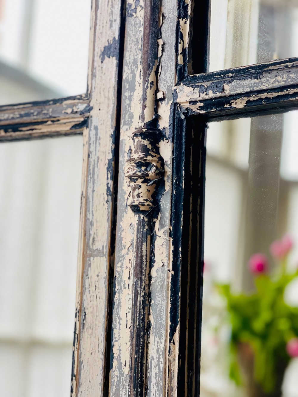 Pair of antique French mirrored windows View V