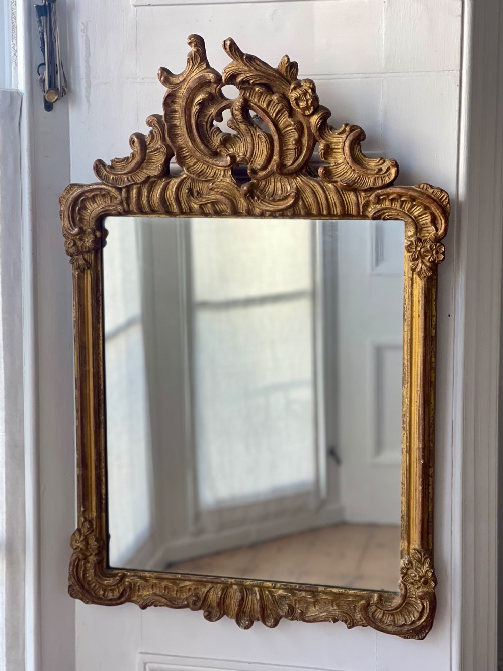 Antique French gilt wood mirror