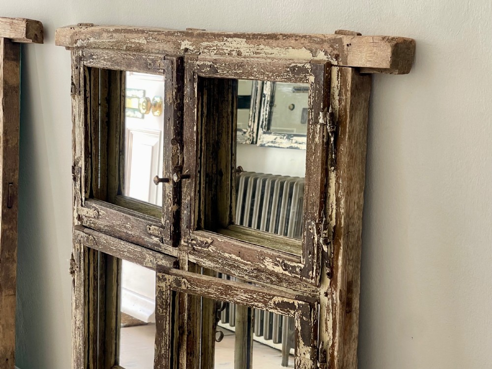 Pair of antique French window mirrors View III