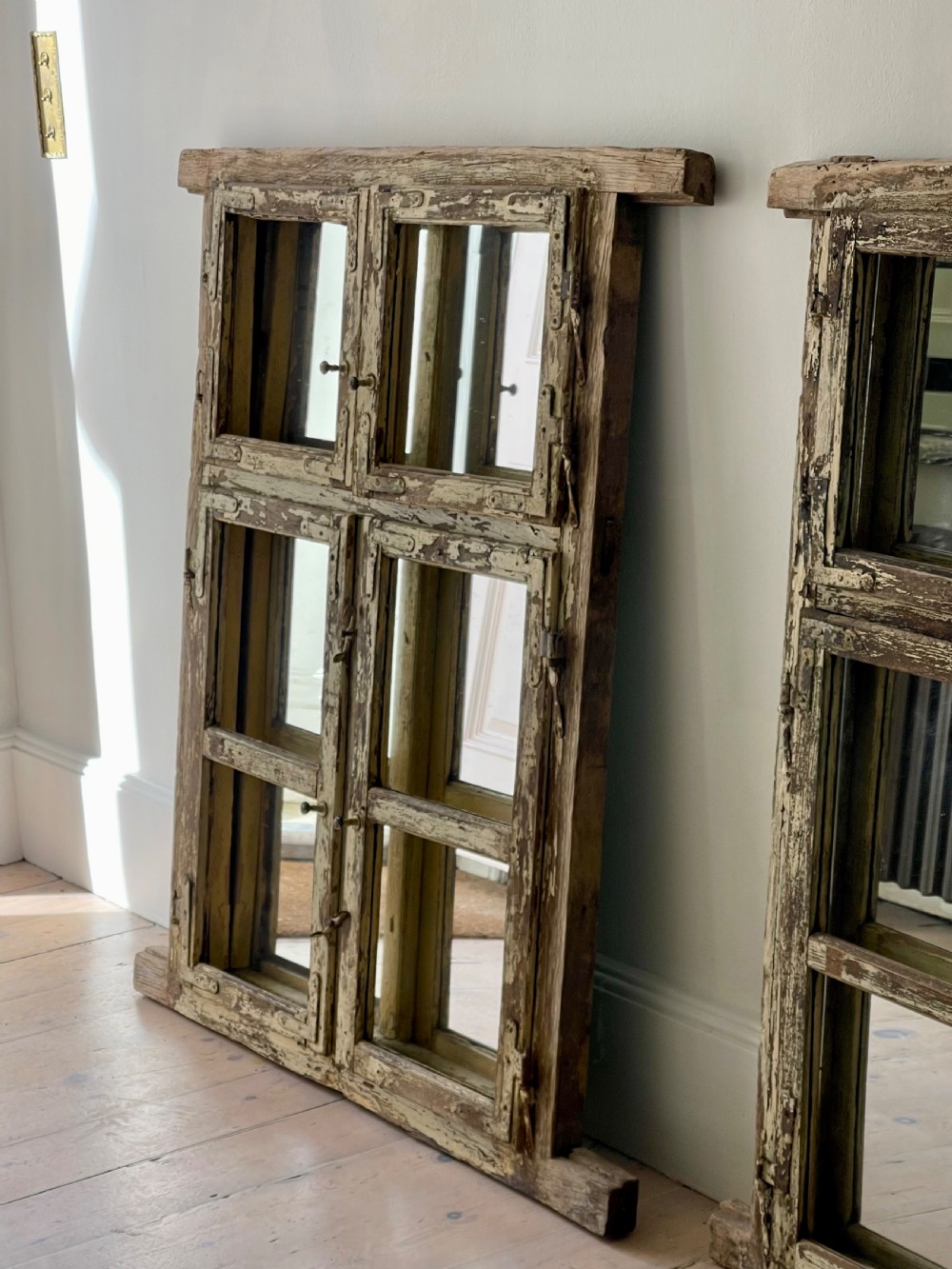 Pair of antique French window mirrors View V