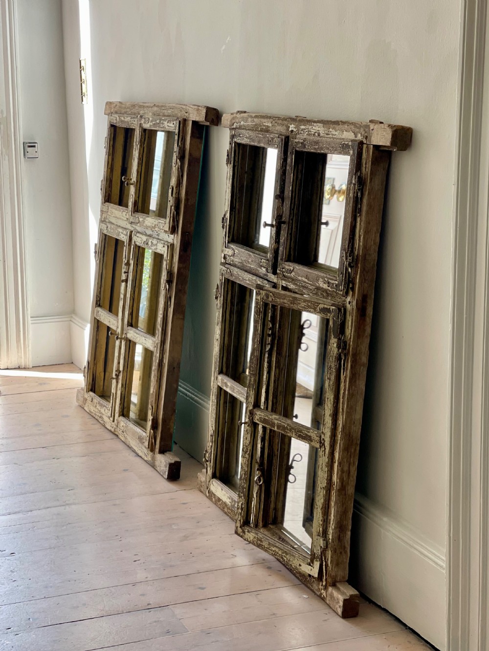 Pair of antique French window mirrors View VII