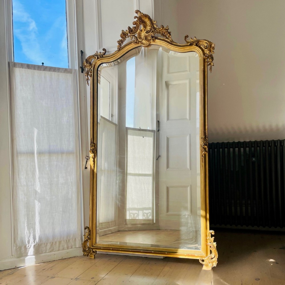 Large antique French gilt mirror 