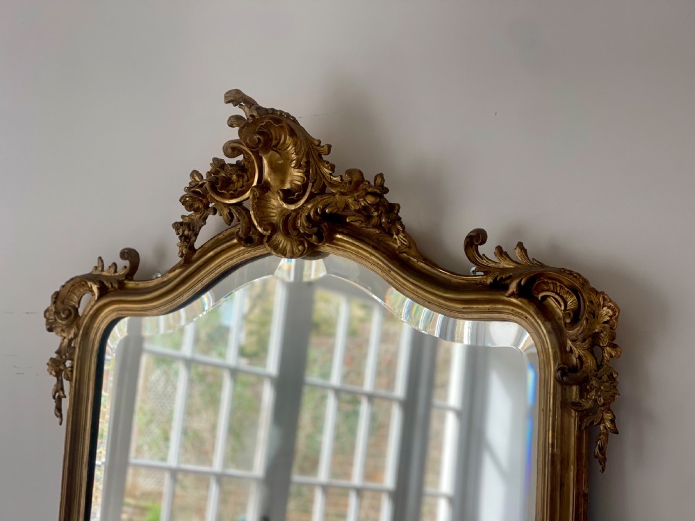 Large antique French gilt mirror  View V