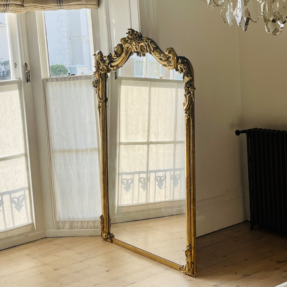 Large antique  French gilt Louis XV mirror - bevelled glass  View III