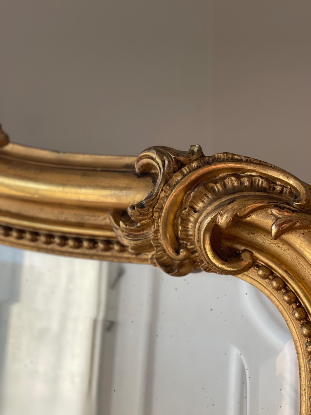 Large antique  French gilt Louis XV mirror - bevelled glass  View VIII