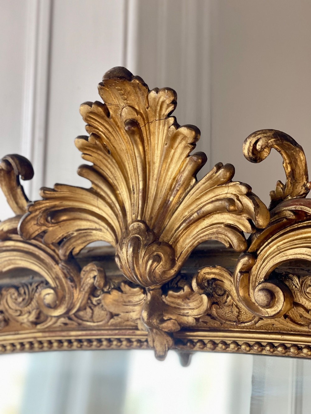Large antique French gilt Louis XV mirror  View IV