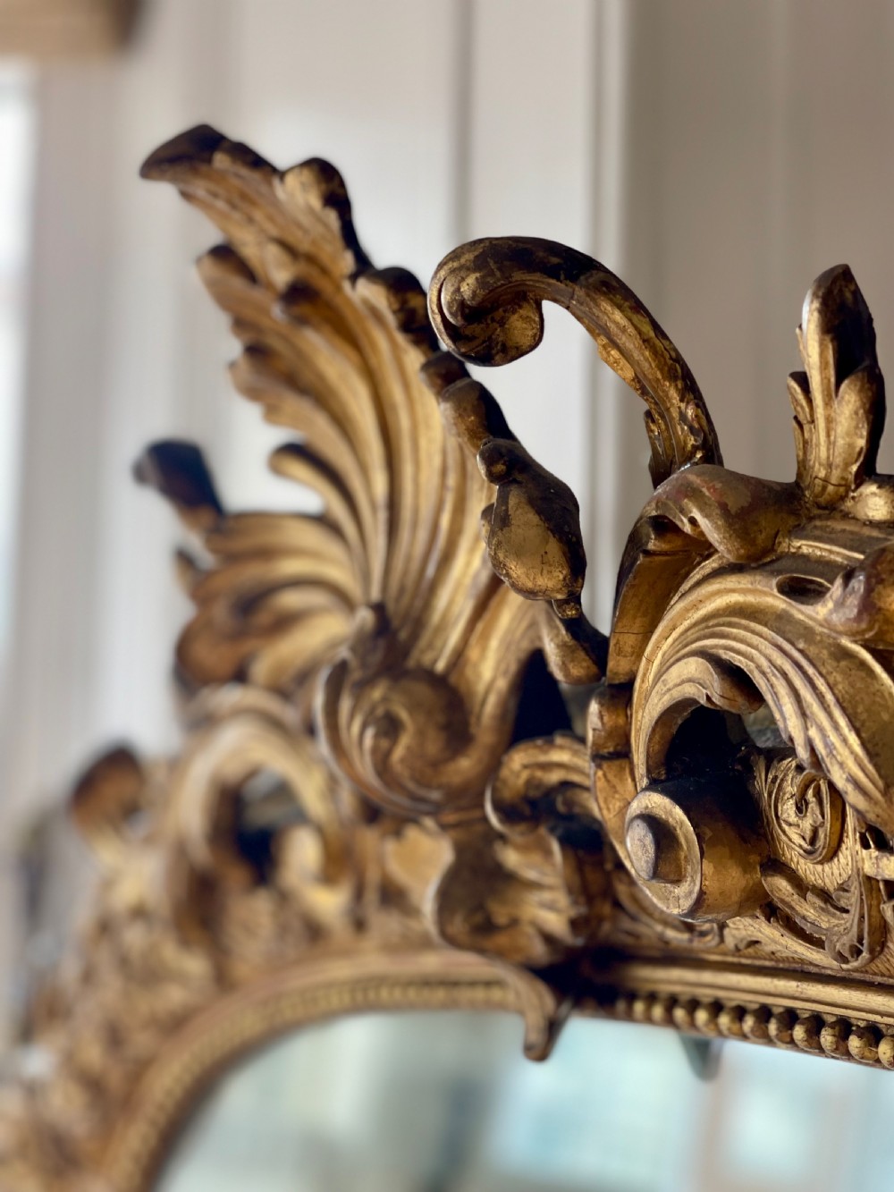 Large antique French gilt Louis XV mirror  View VI