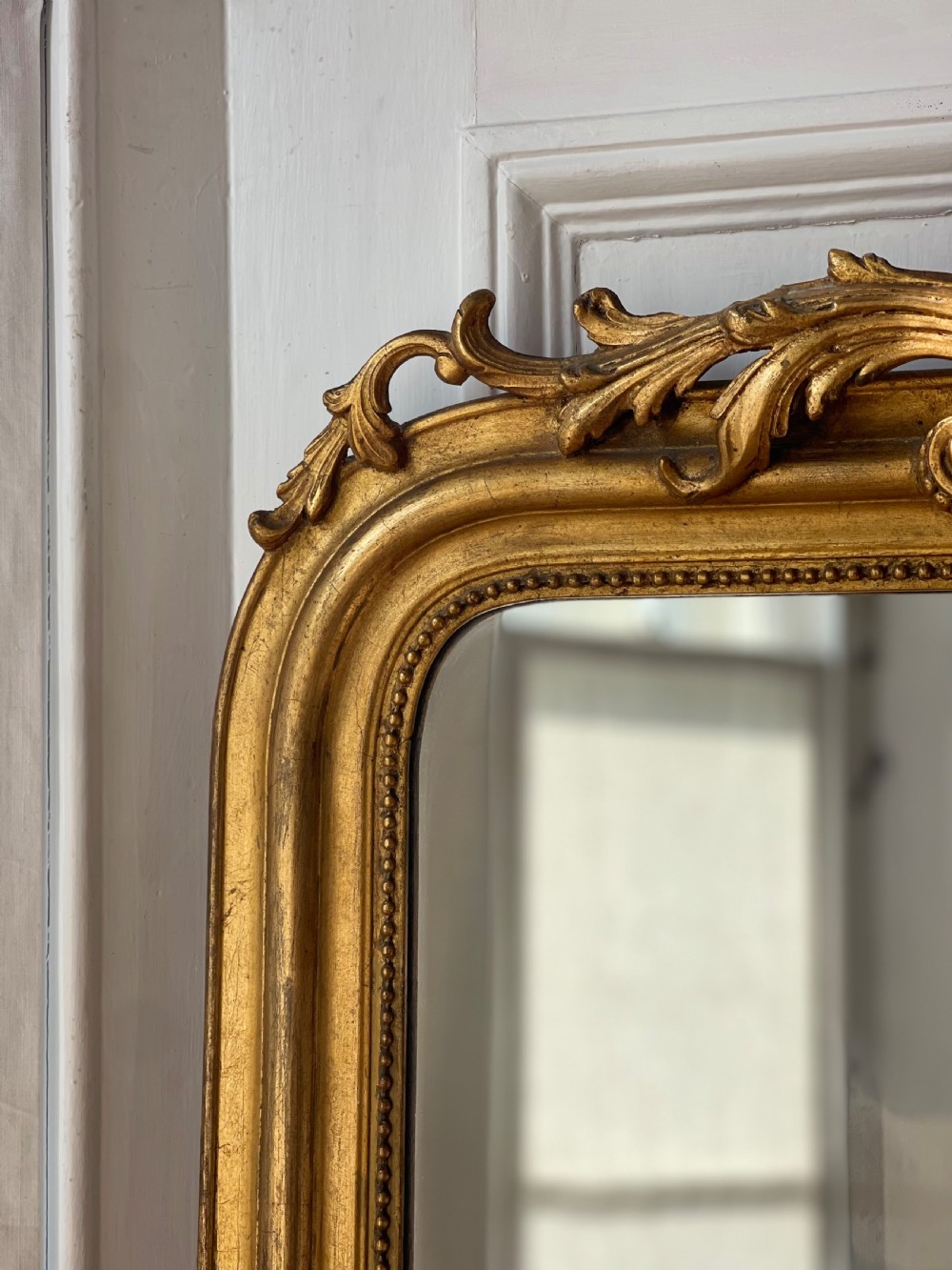 Antique French gilt mirror c1860 View V