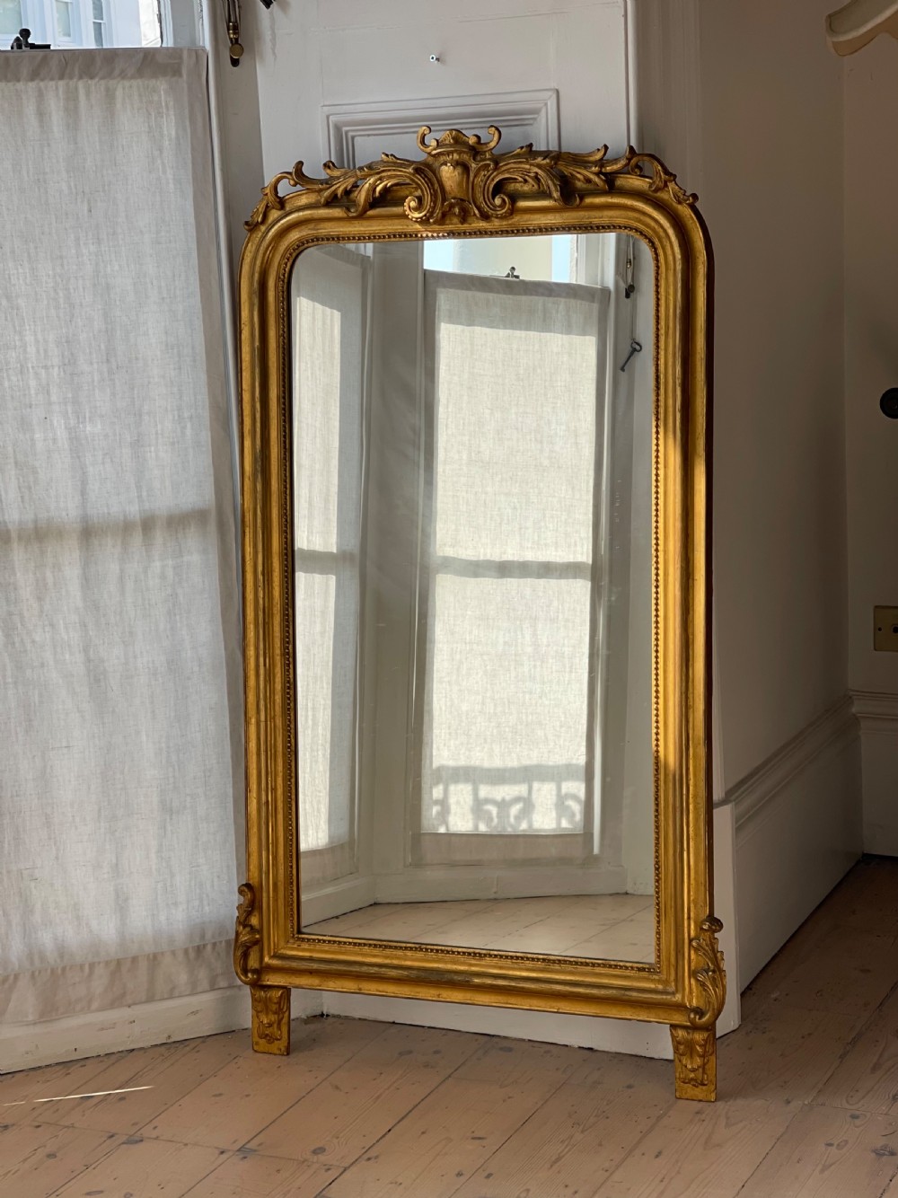 Antique French gilt mirror c1860 View IX
