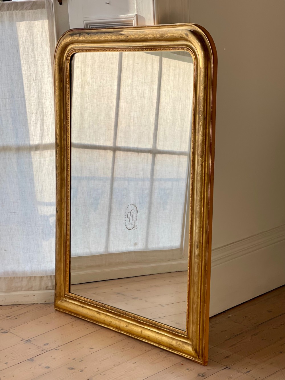 Antique French gilt Louis Philippe mirror c1860