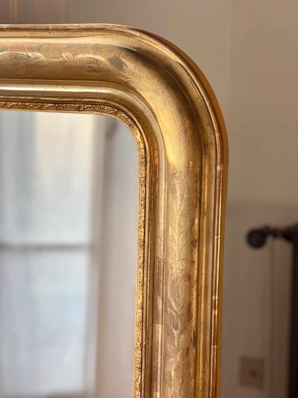 Antique French gilt Louis Philippe mirror c1860 View II
