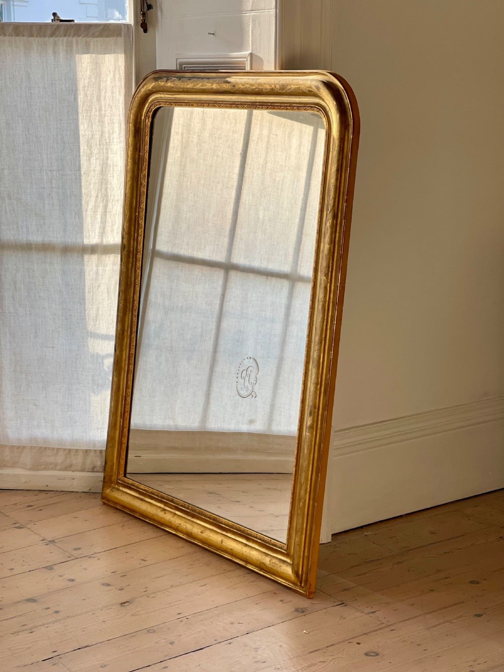 Antique French gilt Louis Philippe mirror c1860 View III