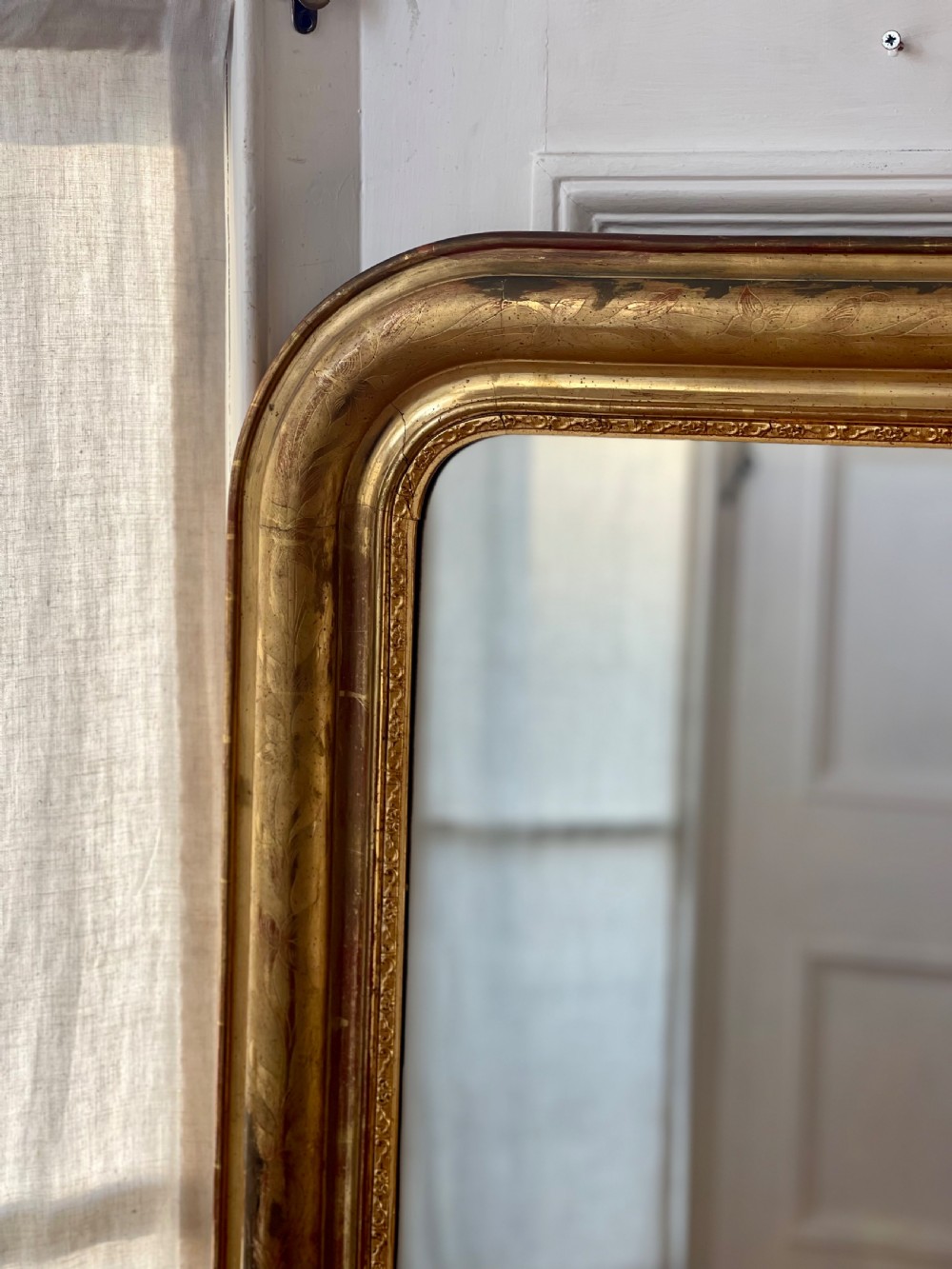 Antique French gilt Louis Philippe mirror c1860 View VII